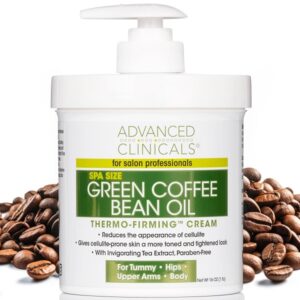 Advanced Clinicals Green Coffee Bean Oil Thermo-firming Body Cream 16oz Spa Size - Image 1