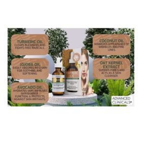 Advanced Clinicals Turmeric Oil for face. Antioxidant formula with Rose Extract and Jojoba oil for dry skin, redness, and skin blemishes. Large 1.8oz glass bottle with dropper - Image 2