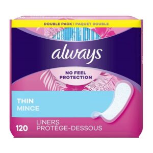 Always Incredibly Thin Regular Daily Liners wrapped 120 Count Pack of 2 - Image 1