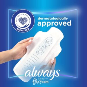 Always Infinity Feminine Pads for Women, Size 4 Overnight, with wings, unscented, 38 Count - Image 6