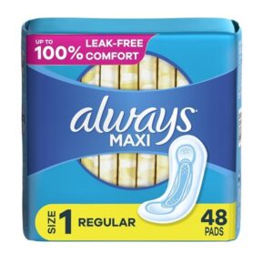 Always Maxi Unscented Pads without Wings Regular 48 Count - Image 1