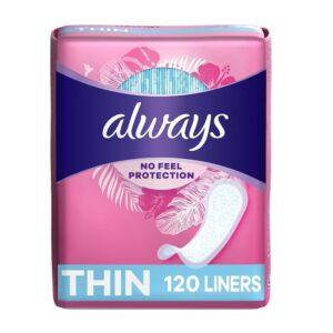 Always Pantiliner Thin Regular Wrapped Unscented 120 (Count pack of 1) - Image 1