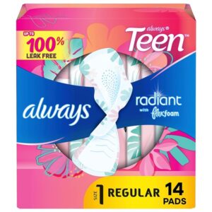 Always Totally Teen Always Radiant Infinity Pads, 14 Count - Image 1