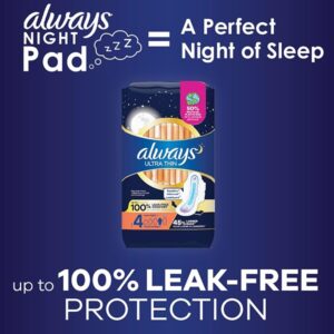 Always Ultra Thin Extra Heavy Overnight Pads, 24 Count - Image 6
