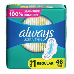 Always Ultra Thin Pads Regular W Flexi-Wings Unscented 46 Count - Image 1