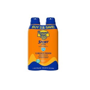 Banana Boat Ultra Mist Sport Performance Broad Spectrum Sun Care Sunscreen Spray - Twin Pack - SPF 30, 2 count, 6OZ - Image 1