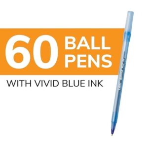 BIC Round Stic Xtra Life Ball Pen, Medium Point (1.0 mm), Blue 2Pack (60 Count) - Image 2