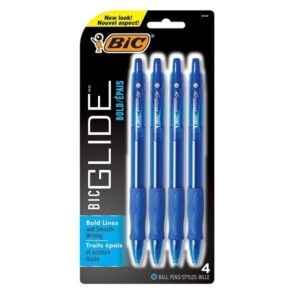 BIC VLGBP41-Blu Velocity Bold Retractable Ball Pen, Bold Point (1.6mm), Blue, 4-Count - Image 1