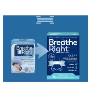 Breathe Right Nasal Strips - Clear - For Sensitive Skin - Sm / Med Clear Strips - 30 Count Strips Per Box - Pack of 3 - Image 3