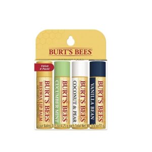 Burt's Bees 100% Natural Moisturizing Lip Balm, Multipack - Original Beeswax, Cucumber Mint, Coconut & Pear and Vanilla Bean with Beeswax & Fruit Extracts - 4 Tubes - Image 1