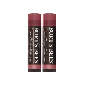 Burt's Bees 100% Natural Moisturizing Tinted Lip Balm, Red Dahlia, 1 Tube, Pack of 2 - Image 1