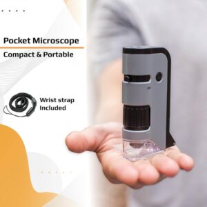 Carson MicroFlip 100x-250x LED Lighted Pocket Microscope with Flip Down Slide Base, Smartphone Adapter Clip, and UV Flashlight - Image 5