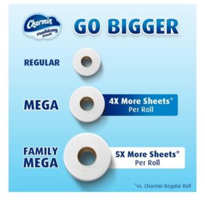 Charmin Ultra Soft Cushiony Touch Toilet Paper, 24 Family Mega Rolls (Equal to 123 Regular Rolls) - Image 4