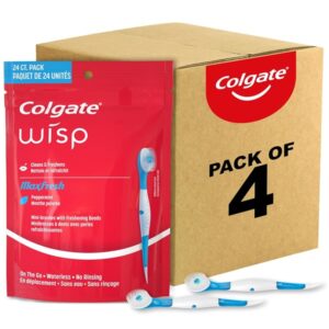 Colgate Max Fresh Wisp Disposable Mini Toothbrush, Peppermint - 24 Count (4 Pack) - Image 1
