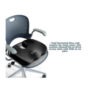 ComfiLife Premium Comfort Seat Cushion - Non-Slip Orthopedic 100% Memory Foam Coccyx Cushion for Tailbone Pain - Cushion for Office Chair Car Seat - Back Pain & Sciatica Relief (Black) - Image 3