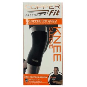 Copper Fit Freedom Knee Sleeve 2 Pack - Copper Infused Compression Sleeve with Contour Design - 2 Knee Sleeve - As Seen on TV (Large) - Image 1