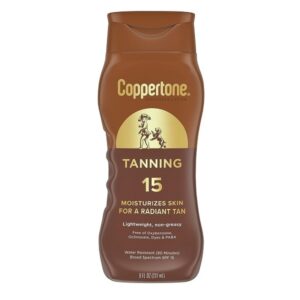 Coppertone SPF 15 Tanning Lotion, 8 Fluid Ounce - Image 1