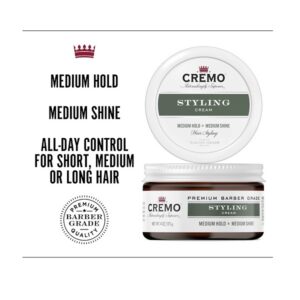 Cremo Barber Grade Hair Styling Cream, Medium Hold, Medium Shine, 4 Ounce - Image 2