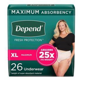 Depend FIT-FLEX Incontinence Underwear for Women, Maximum Absorbency, XL, 28 Count - Image 1