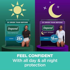 Depend Night Defense Incontinence Underwear for Men, Overnight, Disposable Size L, 28 Count (2 Packs of 14) (Packaging May Vary) - Image 3