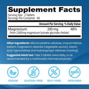 Doctor'S Best High Absorption Chelated Magnesium (Muscle Relaxation & Healthy Sleep Support) - 120 Tablets - Image 3