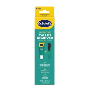 Dr. Scholl's Fast Acting Callus Remover Gel Kit, Hard Skin Removal, Smooth Soft Feet in Minutes, Salon Professional Formula, Mess Free Application, Exfoliating Foot File Pedicure Tool Included - Image 1