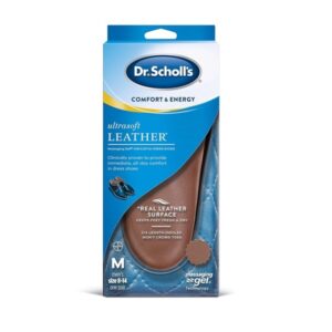 Dr. Scholl's Ultrasoft Leather Insoles for Dress Shoes (Men's 8-14) // All-Day Comfort with Massaging Gel plus a Real Leather Surface - Image 1