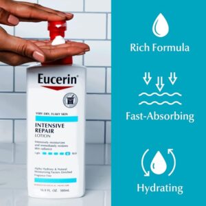 Eucerin Intensive Repair Lotion - Rich Lotion for Very Dry, Flaky Skin - Use After Washing With Hand Soap - 16.9 fl. oz. - Image 7