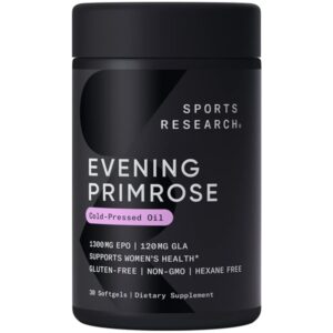 Evening Primrose Oil (1300mg) from Cold-Pressed Evening Primrose Flower | Non-GMO Verified, Hexane & Gluten Free (30 Liquid Softgels) - Image 1