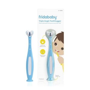 FridaBaby Triple-Angle Toothhugger Training Toothbrush for Toddler Oral Care Blue - Image 1
