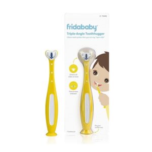 FridaBaby Triple-Angle Toothhugger Training Toothbrush for Toddler Oral Care, Yellow - Image 1