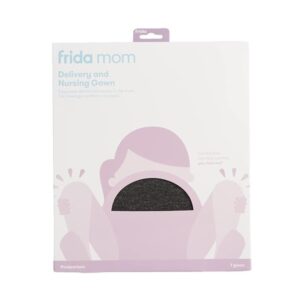 FridaBaby Women's Labor and Delivery Gown by Frida Mom| Easy-Snap, Tagless, Skin-to-Skin Access for Nursing and Full Coverage in The Back (Charcoal) - Image 1
