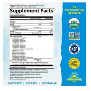 Garden of Life Probiotic Chewable Dr. Formulated Organic Kids+ Supplement, Shelf Stable for Kids - 30 Count - Image 3