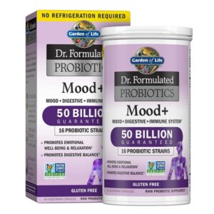 Garden of Life Probiotic and Mood Supplement - Dr. Formulated Mood+ for Digestive and Gut Health, Shelf Stable, 60 Capsules - Image 1