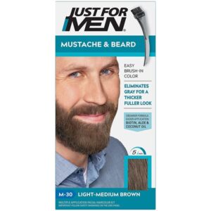 Just For Men Beard Lmbrn# Size 1ct Just For Men Mustache, Beard & Sideburn Clear Gel Light/Medium Brown - Image 5