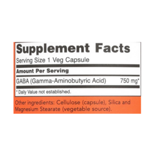 Now Foods Gaba 750mg 100 Veg Capsules - Image 7