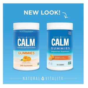 Natural Vitality Calm, Magnesium Citrate Supplement, Stress Relief Gummies, Supports a Healthy Response to Stress, Gluten Free, Vegan, Orange, 240 Gummies - Image 2