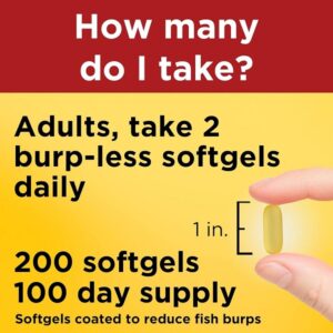 Nature Made Burp-Less Fish Oil 1200 mg Softgels, 200 Count for Heart Health (Packaging May Vary) - Image 4