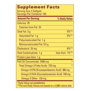 Nature Made Fish Oil Omega-3 1200mg, 300 Softgels - Image 10