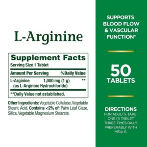 Nature's Bounty L - Arginine 1000mg - 50 Tablets - Image 3