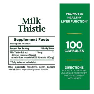 Nature's Bounty Milk Thistle 175mg, 100 Capsules - Image 2
