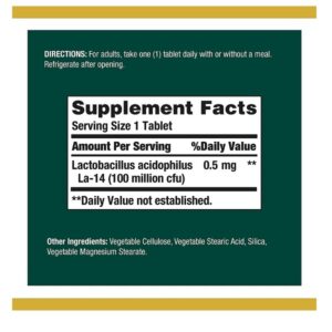 Nature's Bounty Probiotic Acidophilus, 100 Tablets, Pack of 2 (Packaging May Vary) - Image 2