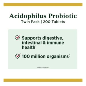 Nature's Bounty Probiotic Acidophilus, 100 Tablets, Pack of 2 (Packaging May Vary) - Image 3