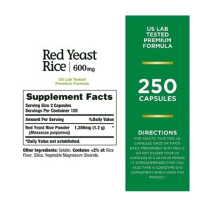 Nature's Bounty Red Yeast Rice, 600 mg, 250 Capsules - Image 2