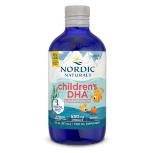 Nordic Naturals Children’S DHA For Omega 3 | Fish Oil For Kids 530 Mg From Arctic Cod Liver Oil | Omega 3 Fish Oil EPA & DHA For Kids For Brain Development & Immunity | Orange Flavour 8 Fl Oz 237 Ml - Image 1