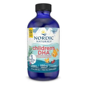 Nordic Naturals Children's Dha For Omega 3 | Fish Oil For Kids 530Mg From Arctic Cod Liver Oil | Omega 3 Fish Oil Epa & Dha For Kids For Brain Development & Immunity | Strawberry Flavour 4 Floz 119 Ml - Image 1
