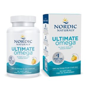 Nordic Naturals Ultimate Omega 3 Fish Oil Softgels | 1280 Mg Omega 3 Fatty Acids | High-Potency Fish Oil Omega 3 Supplement For Men And Women With EPA & DHA | Fish Oil Lemon Flavour 60 Softgels - Image 1