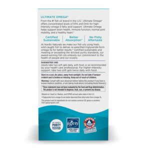 Nordic Naturals Ultimate Omega 3 Fish Oil Softgels | 1280 Mg Omega 3 Fatty Acids | High-Potency Fish Oil Omega 3 Supplement For Men And Women With EPA & DHA | Fish Oil Lemon Flavour 60 Softgels - Image 3