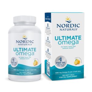 Nordic Naturals Ultimate Omega 3 Fish Oil Softgels | Omega 3 1280 Mg EPA & DHA Supplement For Men & Women | High-Potency Omega 3 Fish Oil Supplement | Lemon Flavour Fish Oil 120 Softgels - Image 1