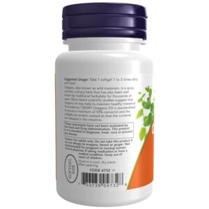 Now Foods, Oregano Oil, 90 count Softgels - Image 3